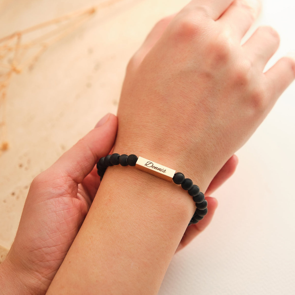 ID Perlen Partnerarmband mit Gravur - OTANTO