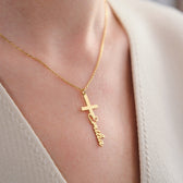 585er Gold Namenskette - Variante Kreuz - OTANTO