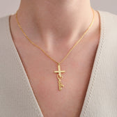 585er Gold Namenskette - Variante Kreuz - OTANTO