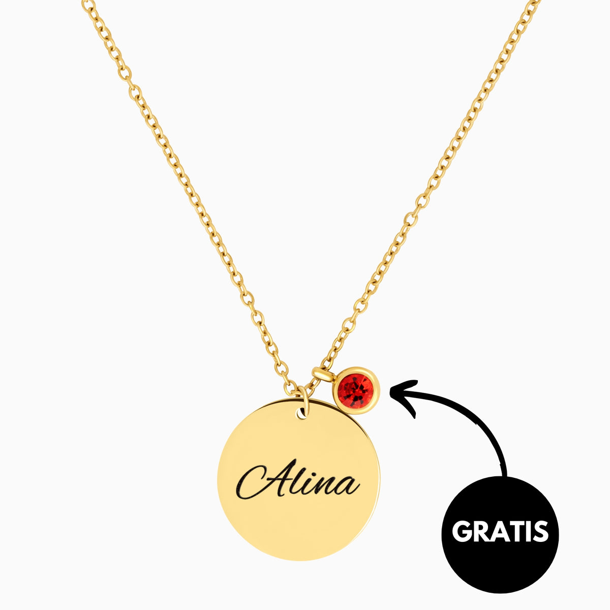 Collar con grabado de piedra natal