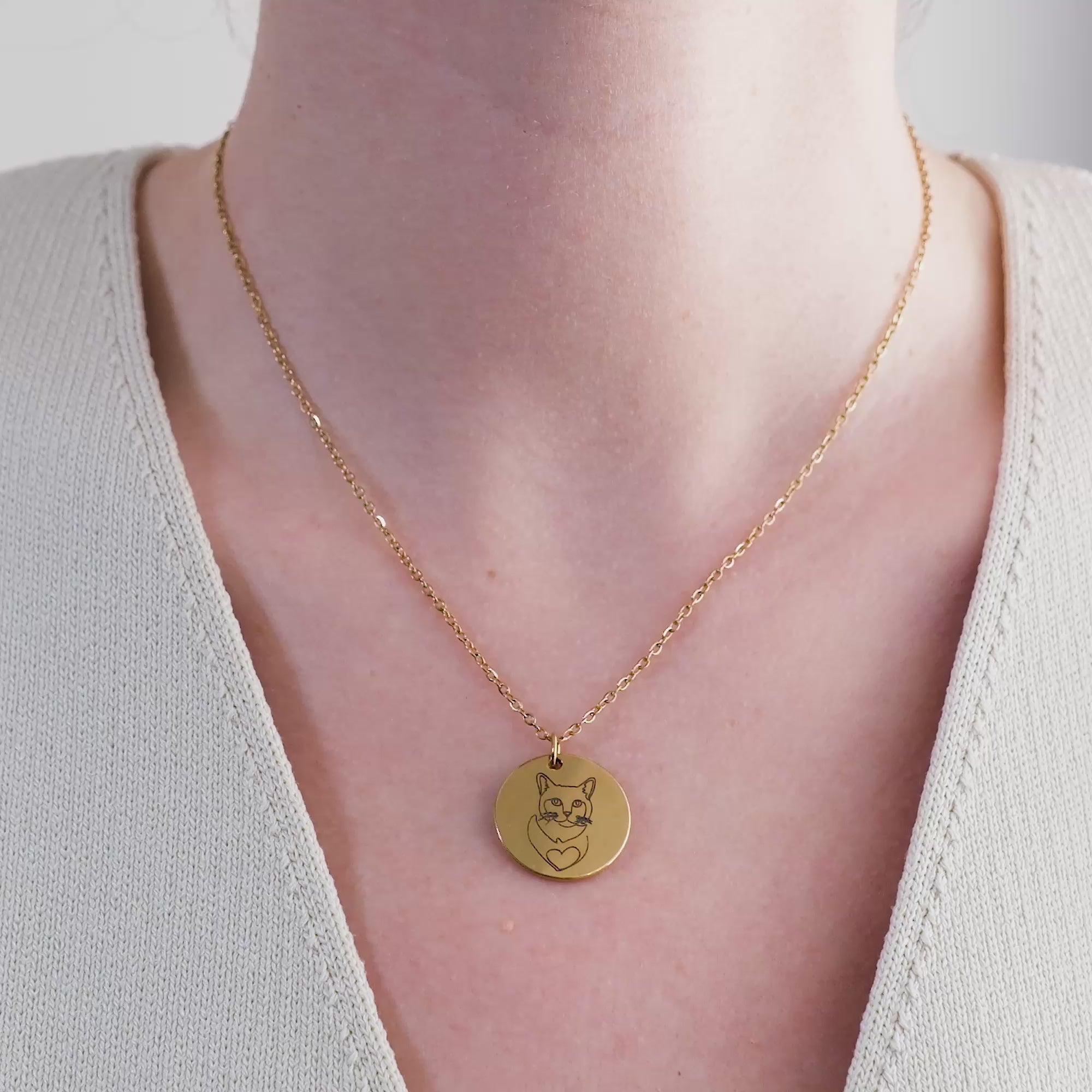 Collar para mascota con grabado de arte de línea continua