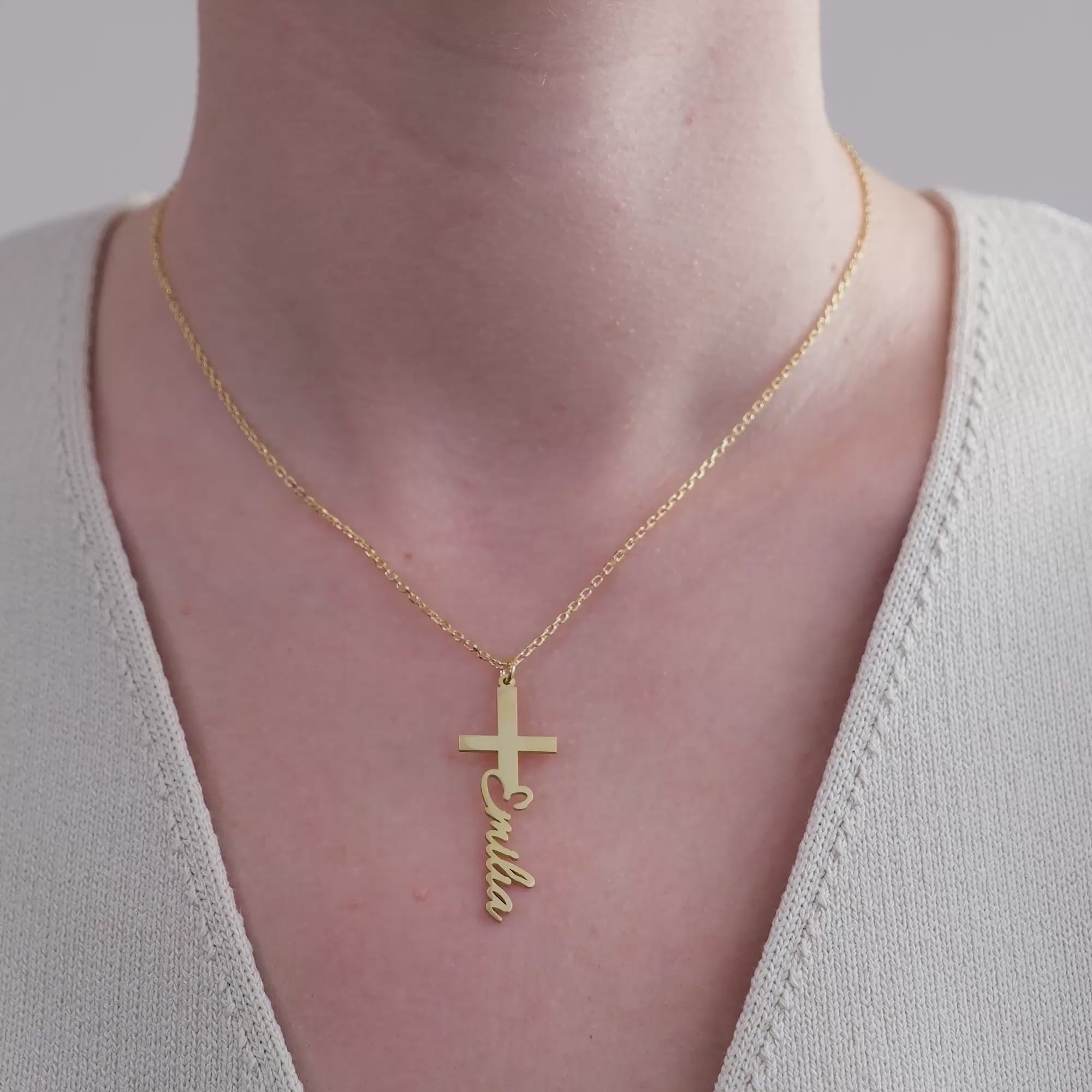 Cadena con nombre - Variante cruz