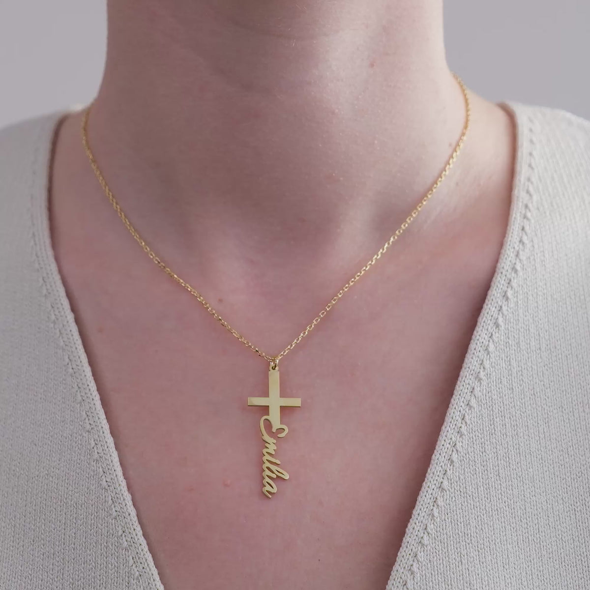 Cadena con nombre - Variante cruz