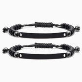 Schwarz Partnerarmband mit Gravur - Otanto